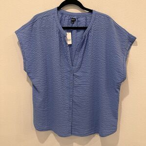 Gap Body Pajama Top Shirt Boxy Short Sleeve Sz Xl Blue Lightweight Casual Comfy